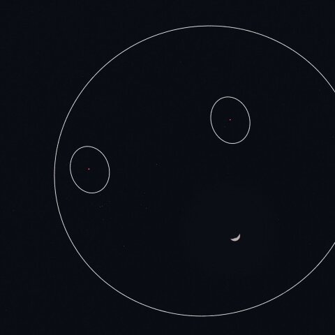 月、火星、アルデバランの接近