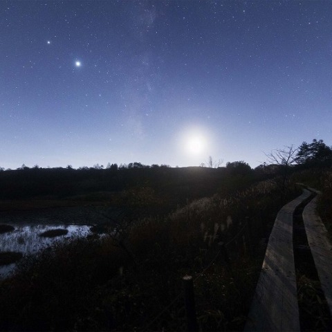 湿原の木星と土星