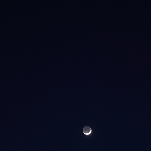 如月の金星・地球照・土星