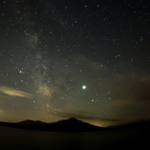 天の川と木星、土星