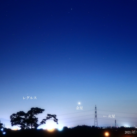 真夏日の夜 レグルス 金星 火星