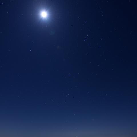 月とオリオンそして富士