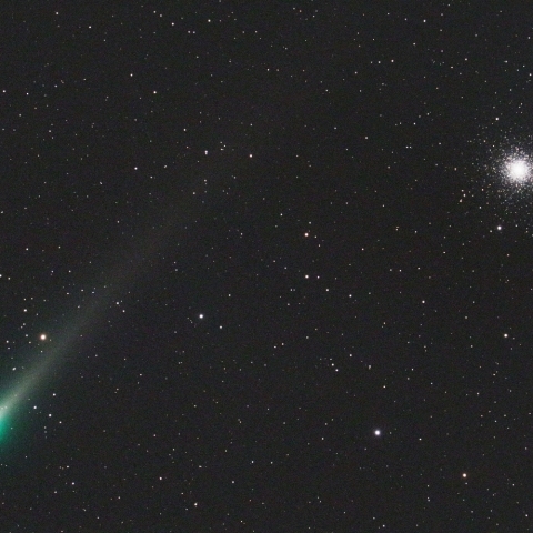 レナード彗星とM3球状星団の接近 12/4未明
