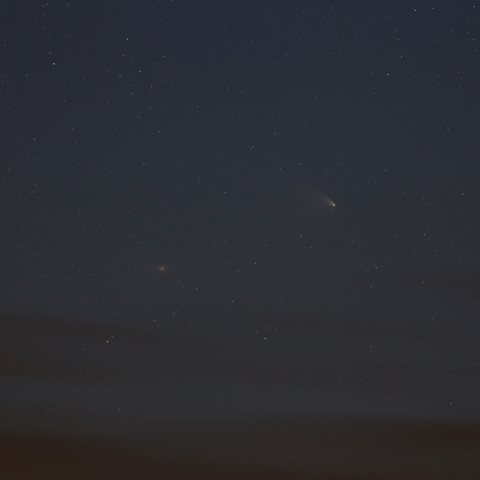 4月4日早朝のパンスターズ彗星とM31