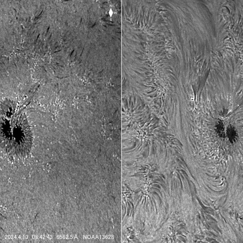NOAA13638の6562.5Åと6562.8Åの比較