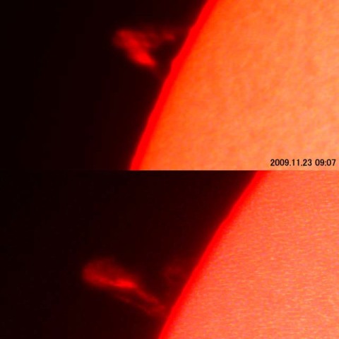 プロミネンスの変化