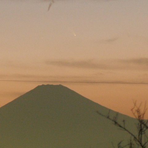 富士山とパンスターズ彗星