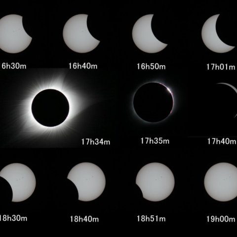 北米皆既日食　全経過