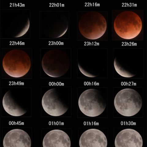 2011年12月10日～11日皆既月食全経過