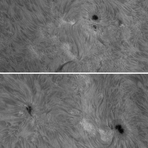 2015.7.12太陽 NOAA活動領域12381,12384