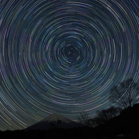 1/18未明 黄砂が去った富士山と日周運動