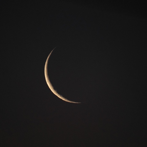 3/17未明 新月２日前の月（月齢27.4）
