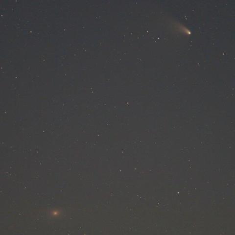 アンドロメダ銀河とパンスターズ彗星