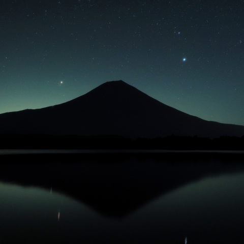 10/11未明 富士山と火星・プロキオン
