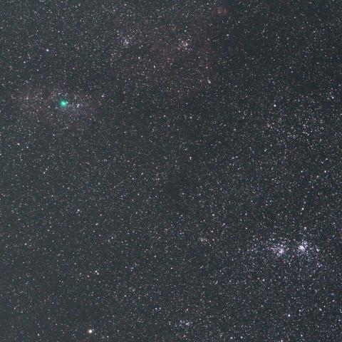 ８／２０未明　ジャック彗星（C/2014 E2）とペルセウス座の二重星団