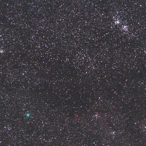 ８／２２未明　ジャック彗星（C/2014 E2） と ペルセウス座の二重星団