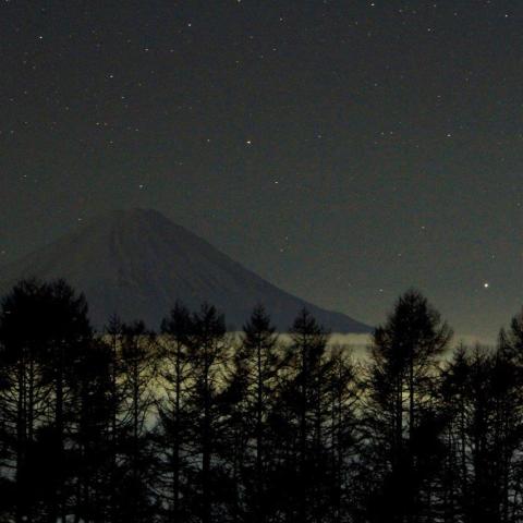 １１／３０未明　雲海、富士山そしてカノープス