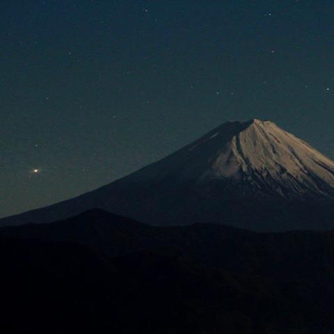 １２／３未明 カノープスと富士山（その１）