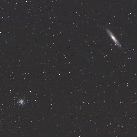 8/23未明　ちょうこくしつ座の渦巻銀河と球状星団