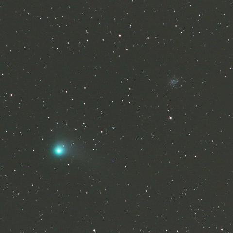 1/7未明　カタリナ彗星（C/2013 US10）と球状星団ＮＧＣ５４６６