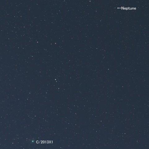 5/19未明　パンスターズ彗星（C/2013 X1）と海王星（Neptune）