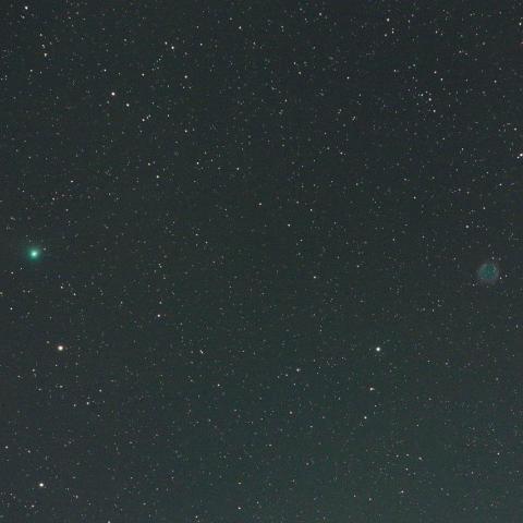 6/2未明 NGC7293（らせん状星雲）とパンスターズ彗星（C/2013 X1）