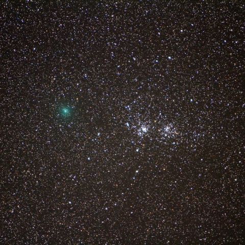 10/8未明　二重星団に大接近のハートレー第２彗星