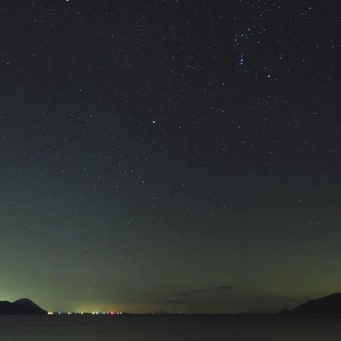 11/7未明 びわ湖上空の冬の大三角とカノープス