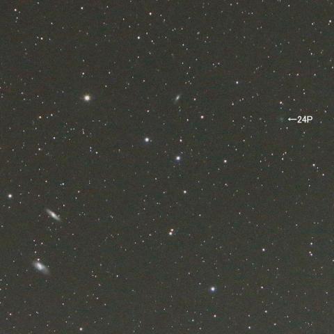 11/2未明　しし座の3つの銀河に接近したショーマス彗星（24P）