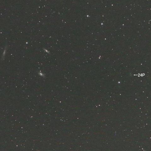 11/3未明　しし座の3つの銀河に最接近したショーマス彗星（24P）