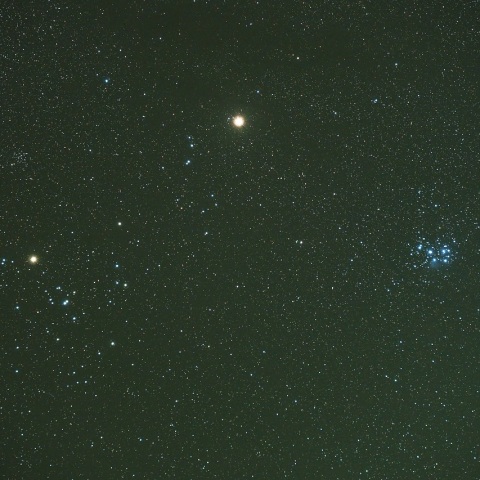 1/16 冬の定番（その３）火星とヒヤデス・プレアデス星団