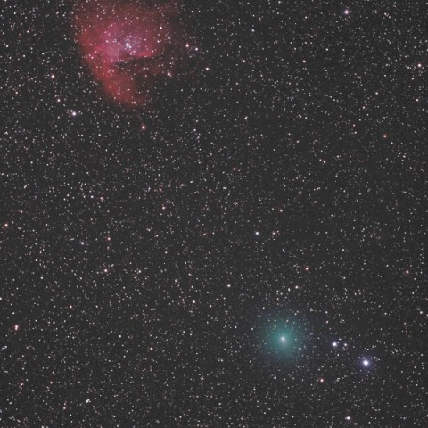 NGC281とハートレー彗星