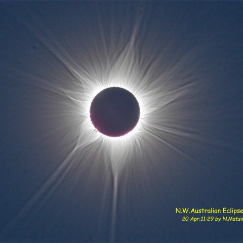 北西オーストラリア日食(コロナの合成)