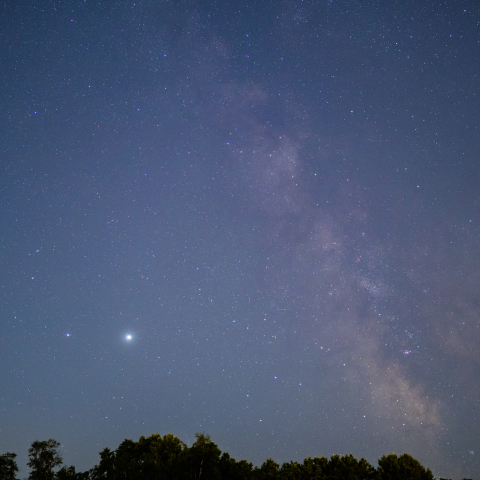 土星と、木星と、夏の天の川