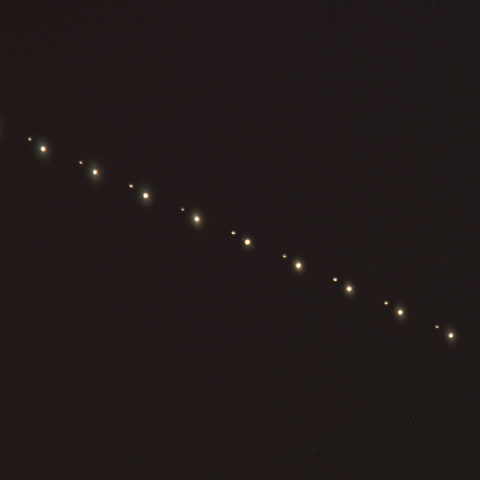 木星と土星の大接近 1分毎の輝き