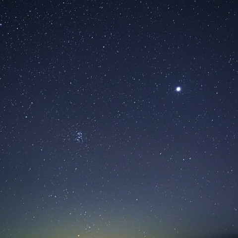 木星とプレアデス星団