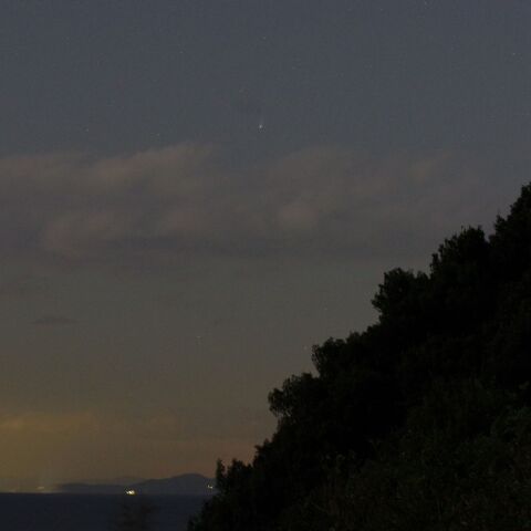 10月29日のレモン彗星 夕景