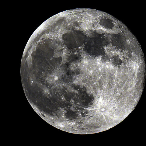 月面　クレーター強調