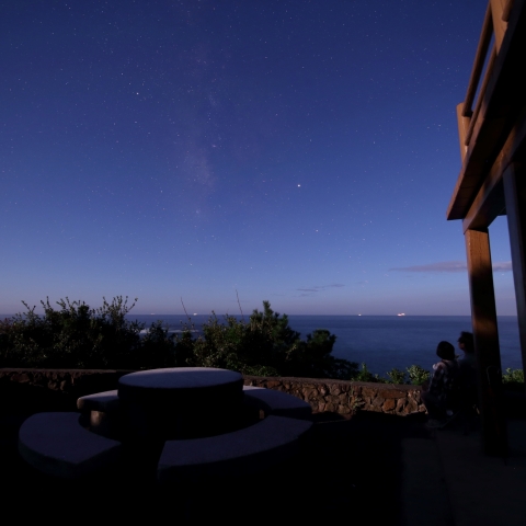 うっすら天の川と木星