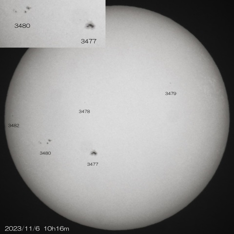 2023/11/6の太陽