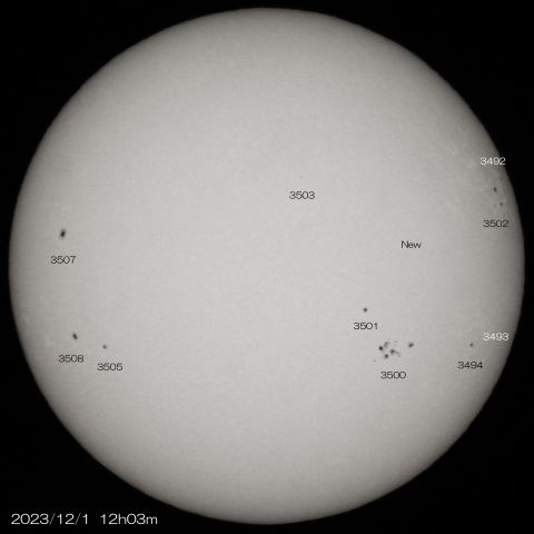 2023/12/1の太陽