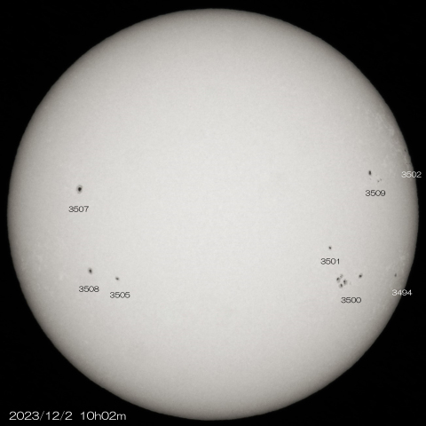 2023/12/2の太陽