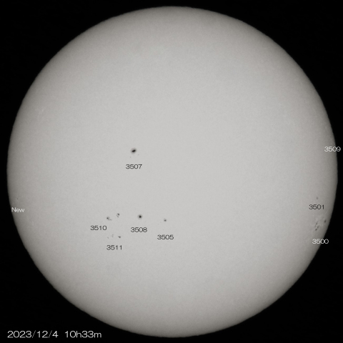 2023/12/4 の太陽
