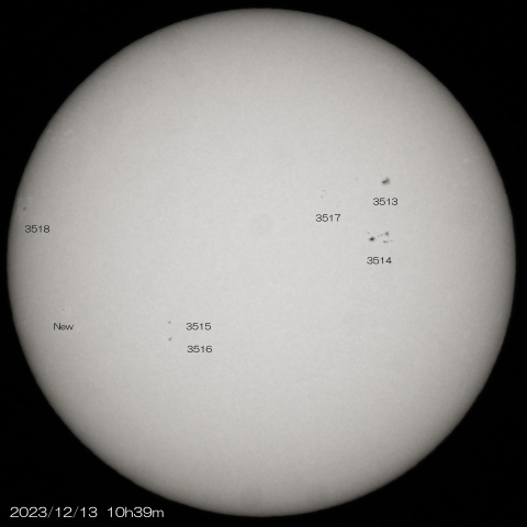 2023/12/13の太陽