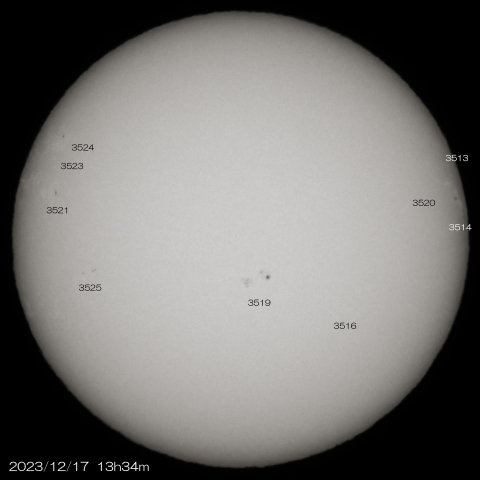 2023/12/17の太陽