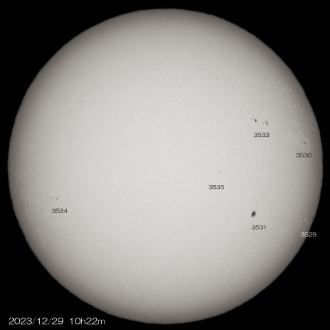 2023/12/29の太陽