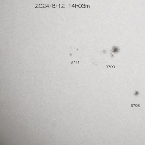 2024/6/12 太陽南東端の新黒点群