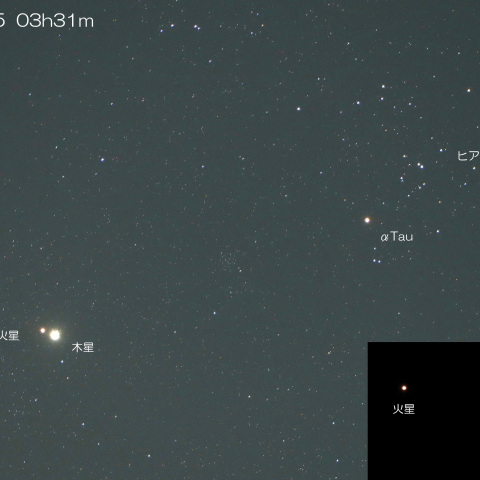 2024/8/15 木星・火星の接近とヒアデス星団