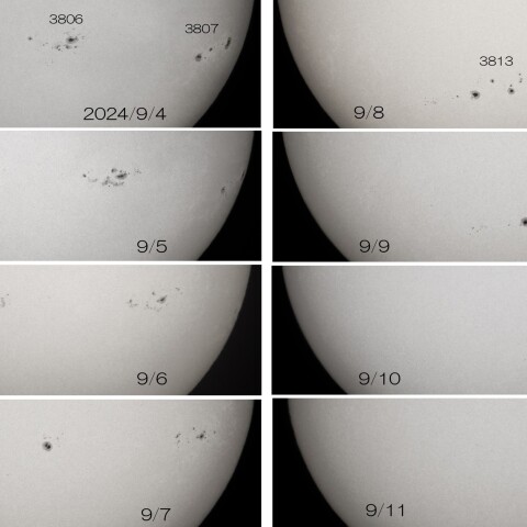 2024/9/4～11 南半球黒点群の動き