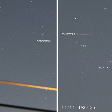 2024/11/08・11  紫金山・アトラス星　3日間の移動